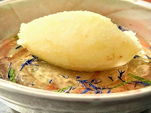 Sorbete de melón con gelè de fino amontillado | Romera&Bistrot
