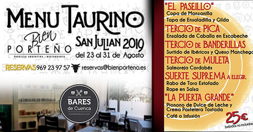 Menú taurino | Bien Porteño